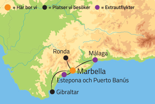 Geografisk karta över Puerto Banús i Spanien.